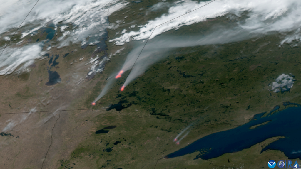 Three smoky fires in Minnesota