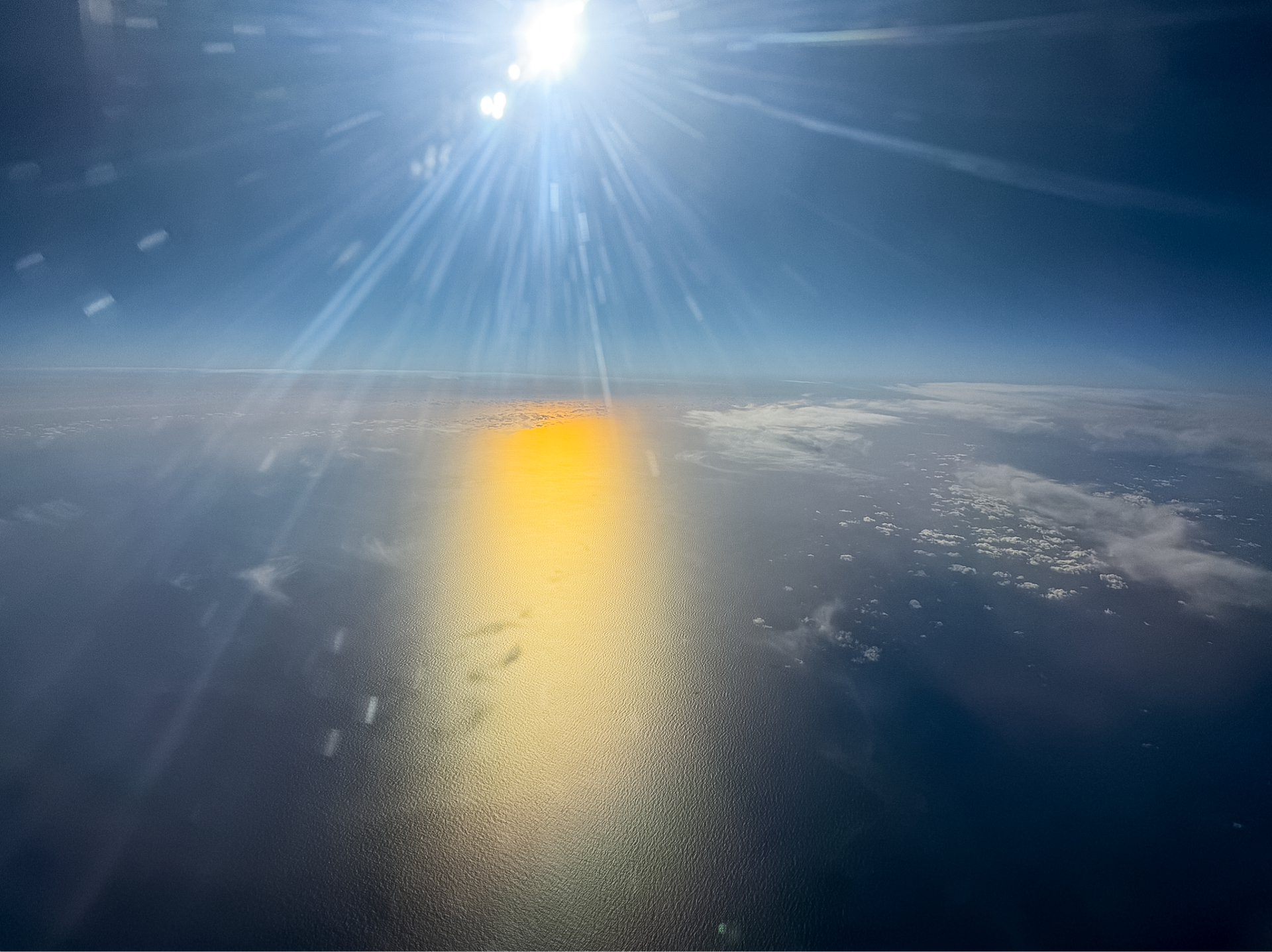 View of ocean from plane